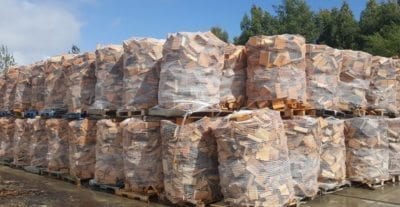 Brennholz-Verpackung mittels Netz