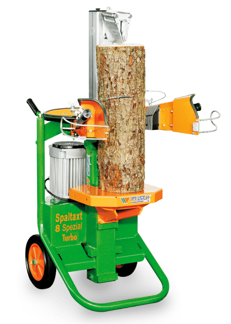 Holzspalter Kurzholzspalter, Meterholz möglich, stehend, Spaltaxt, Spaltkraft 8 Tonnen, E-Motor, komfortabel Holzspalten mit Holzhaltespitze
