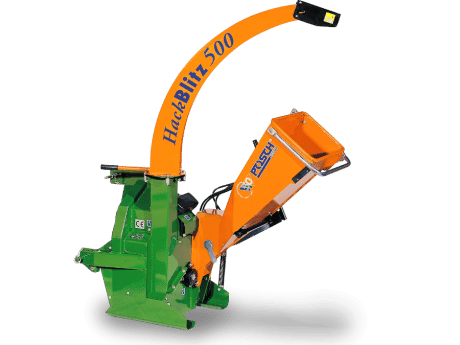 Holzhäcksler mit Antrieb über Schlepper für Holzdruchmesser bis 10 cm. Auswurfgebläse inkluxive.