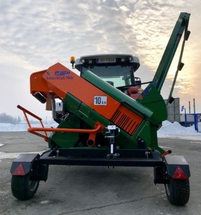 mobil Brennholz sägen und verladen mittels Förderband, SmartCut, Posch